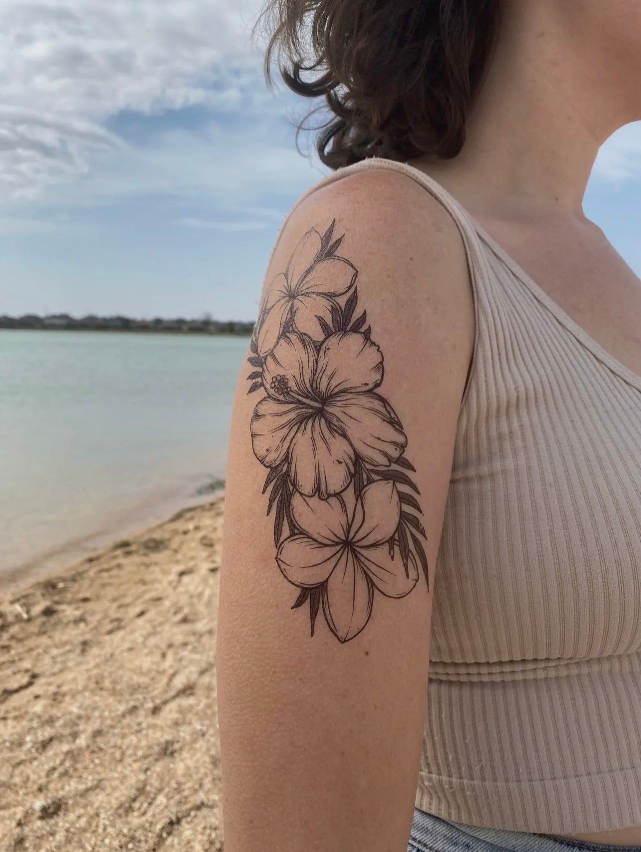 Tropical Floral Temporary Tattoo
