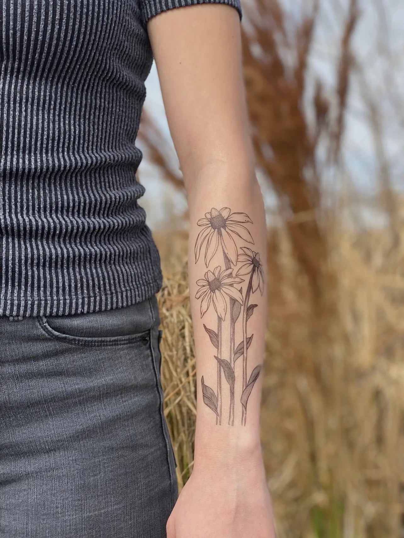 Coneflower Temporary Tattoo