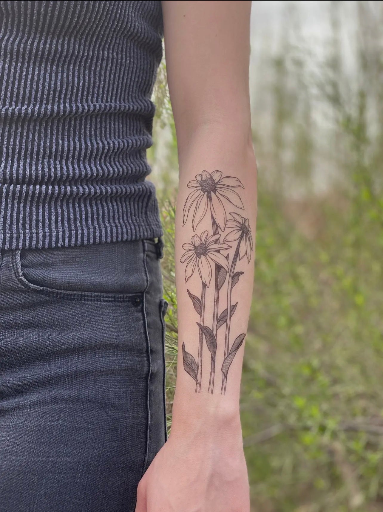 Coneflower Temporary Tattoo