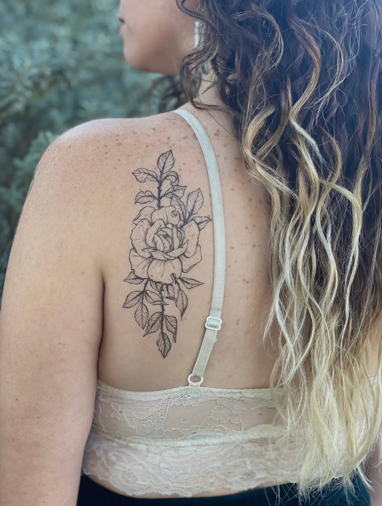 Rose Blossom Temporary Tattoo