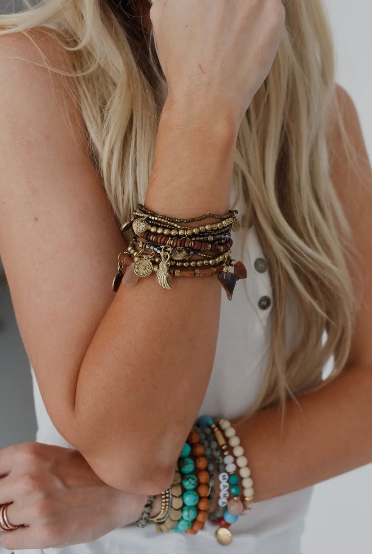 Alyda Boho Bracelet Set - Brown